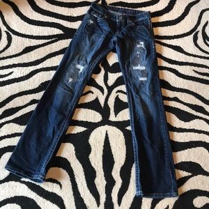CRUEL GIRL boot cut jeans w/ glitter destruct 1XL